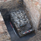 The bottles as they were discovered by archaeologists.